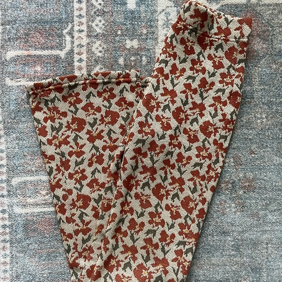 Urban Outfitters Pants - Urban Outfitters Floral Knit Flare Pants